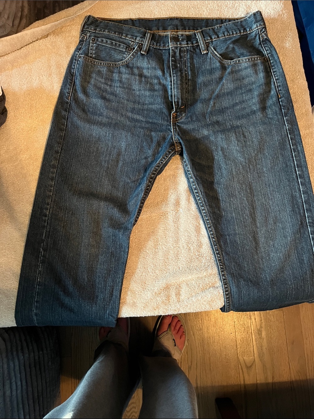Levi's Men's Straight Fit Dark Blue Jeans